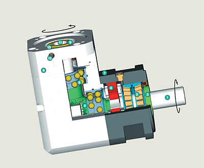 WPLS gearbox sectional drawing