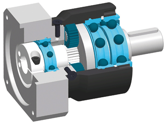 Neugart PLPE series low-backlash in-line planetary  gearbox sectional drawing